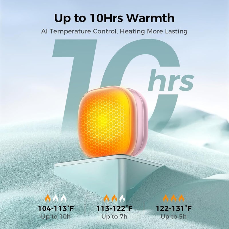 Okayice Pocket Size Hand Warmers Rechargeable 2 Pack, AI Smart Chips 3 Levels Heating Ultrathin Electric Handwarmers with 4000mAh, Portable Electric Hand Warmer, Hunting Camping Hiking Men Womens Gifts - Image 5